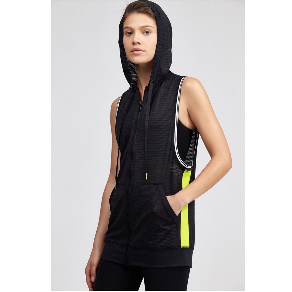 🆕 ALALA Bandier black neon mesh zip ALL STAR VEST